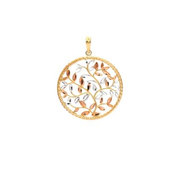 Yellow, white and rose gold pendant
