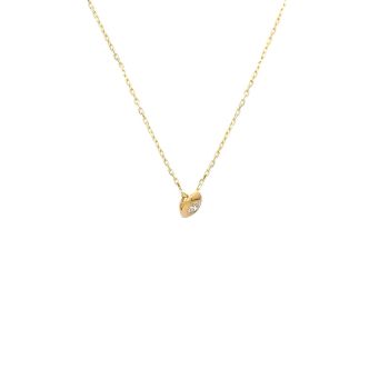 Yellow gold necklace with diamonds 0.05 ct