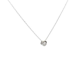 White gold necklace with diamonds 0.10 ct