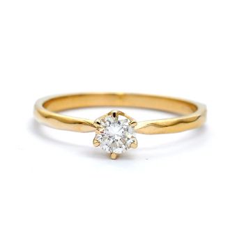 Inel de logodna din aur  galben de 14K cu diamant de 0.26 ct