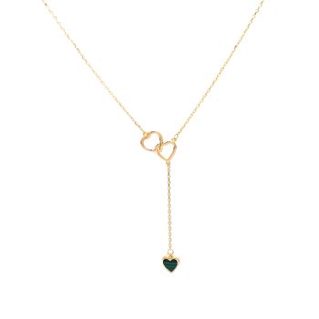Yellow gold necklace with malachite